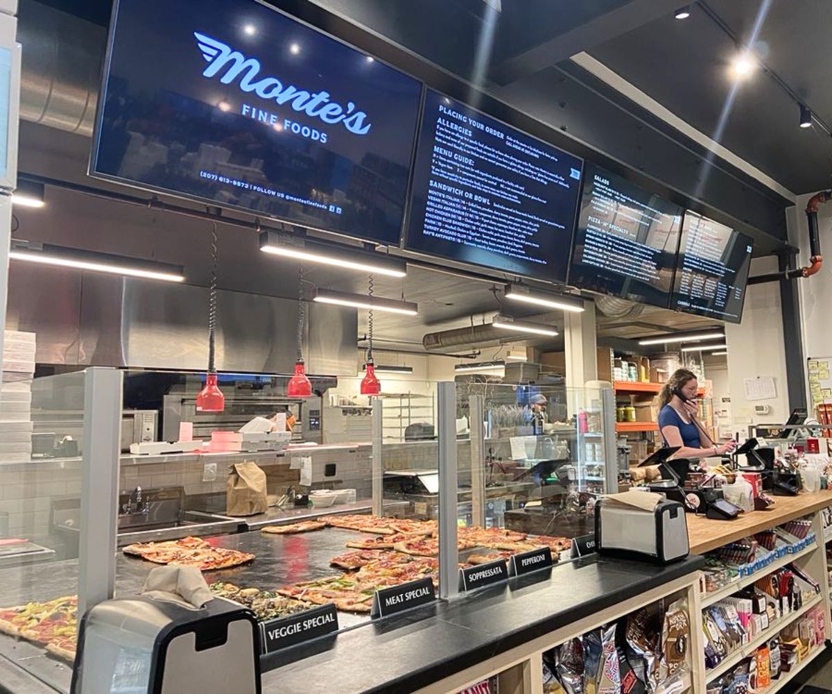 counter at Monte's in Portland, Maine