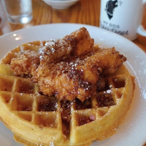 Chicken and Waffles at My Dog Duke's Diner at Lynchburg, Virginia