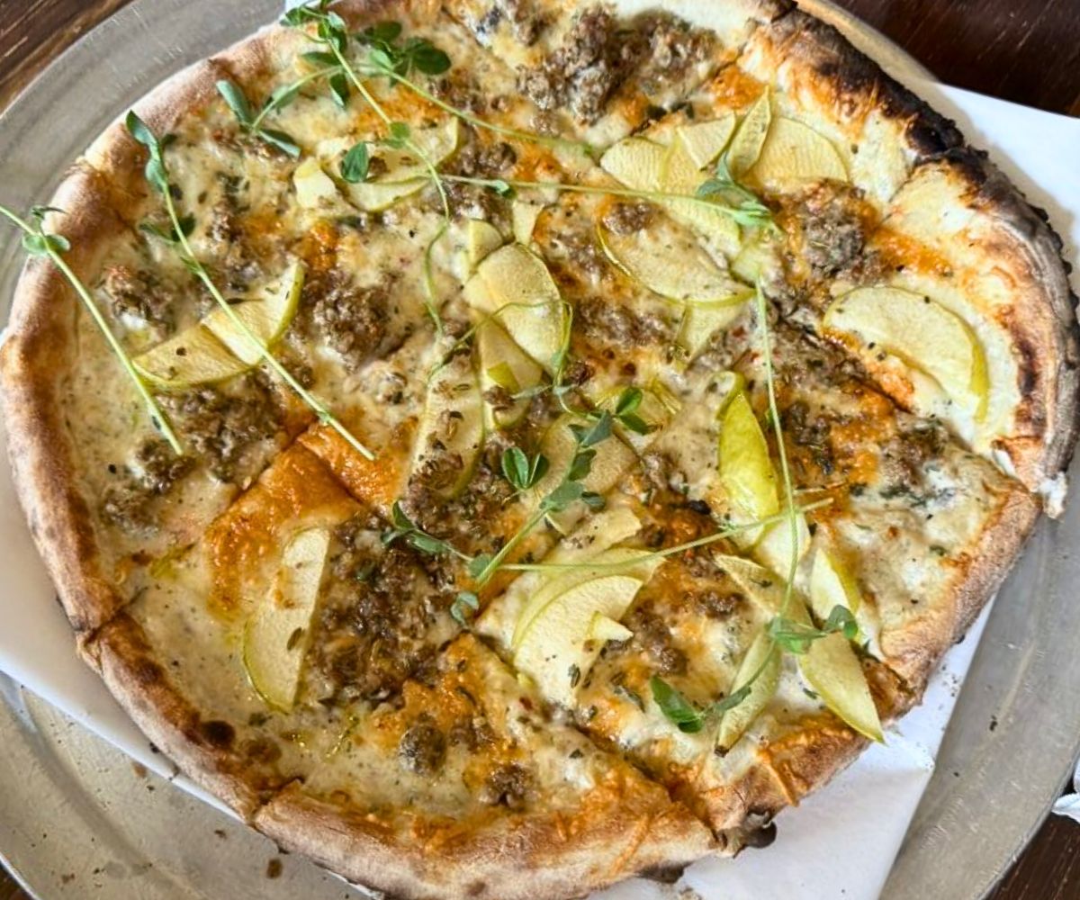 Sausage Apple Pizza at Blackbird Woodfire in Fargo, North Dakota