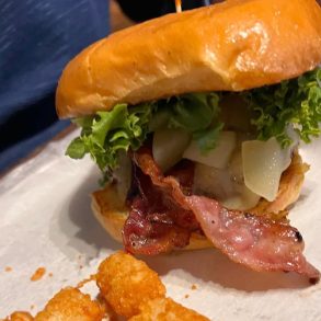 How About Dem Apples Burger at Tispy'z in High Point, North Carolina