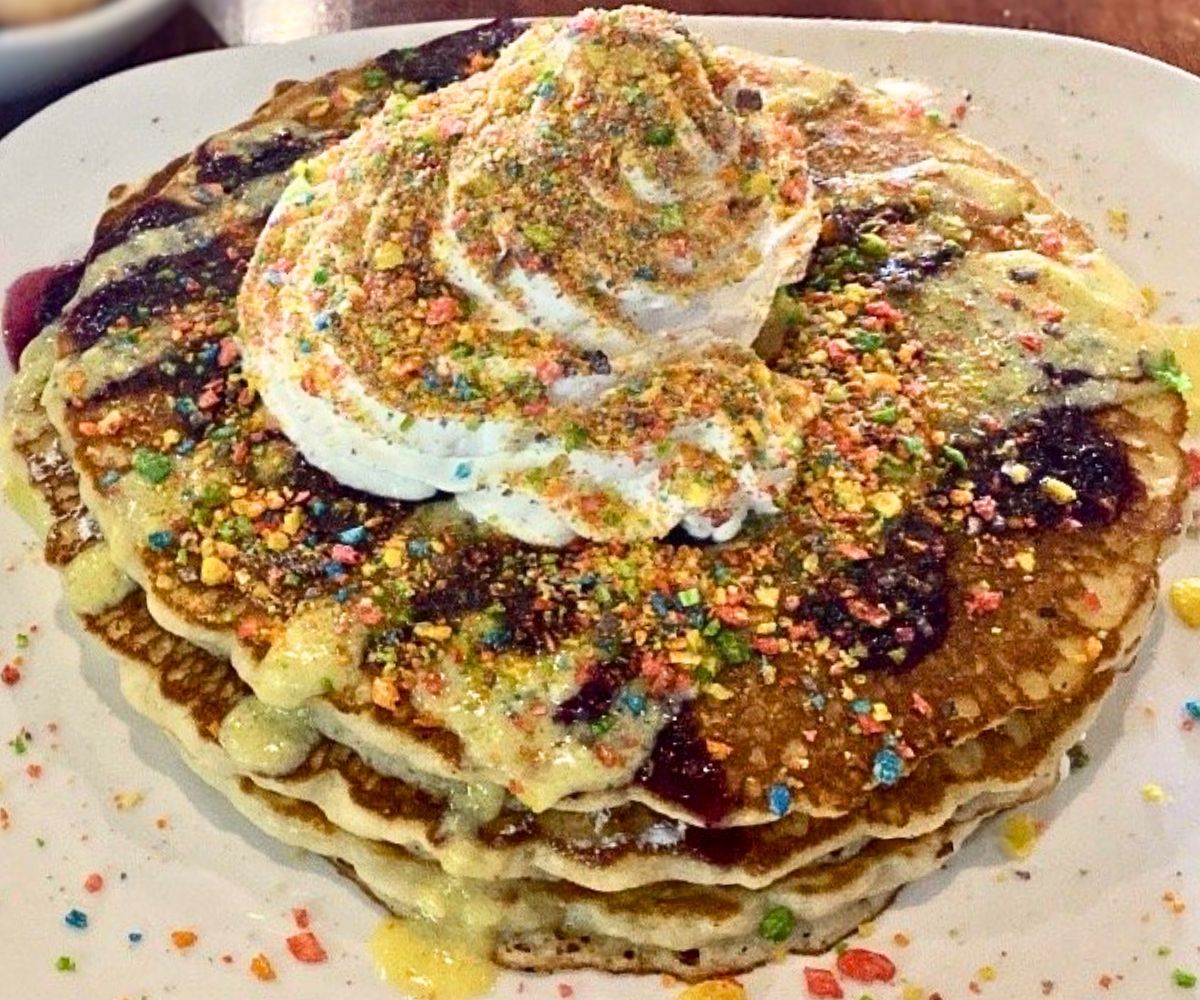 Bamm Bamm's Pebbles Pancakes at Avenue Brunch House in Dearborn, Michigan