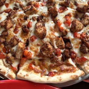 Sarducci's Chicken Alfredo Pizza at C.A. Sarducci's Pizzeria in Gulfport, Mississippi