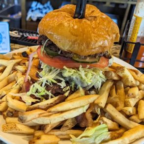 Black Widow Burger at Louie's Kitchen And Bar in Reading, Pennsylvania