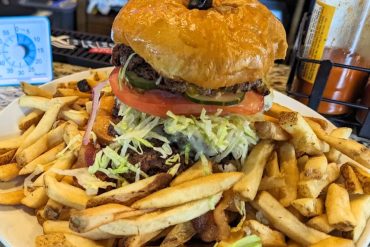Black Widow Burger at Louie's Kitchen And Bar in Reading, Pennsylvania
