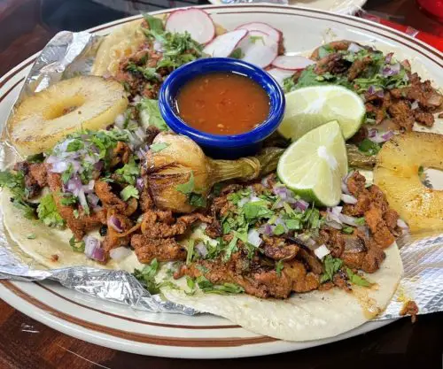 Tacos Al Pastor at La Herencia Mexican Grill in Midwest City, Oklahoma