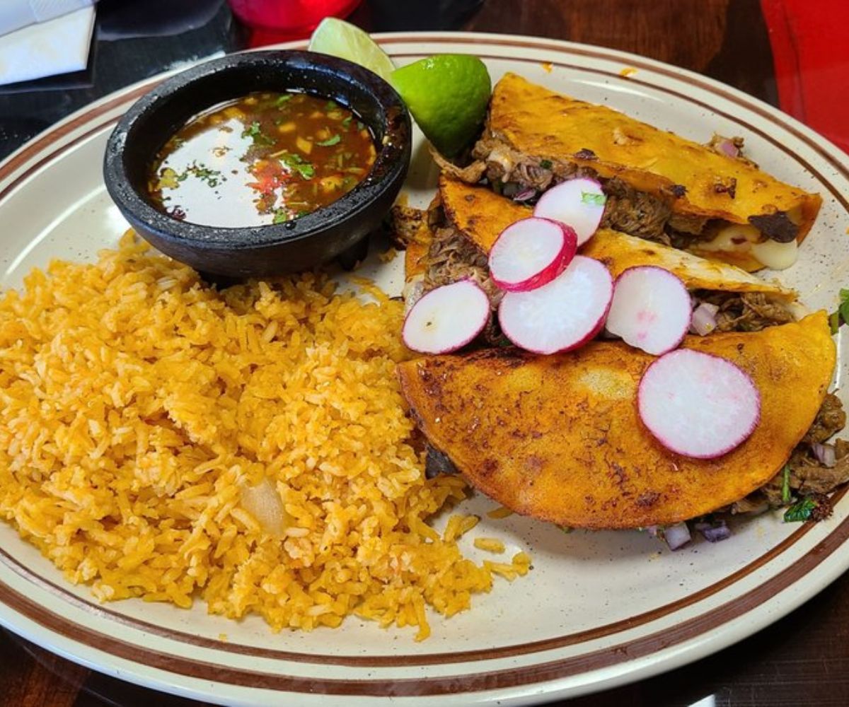Quesabirria Tacos at La Herencia Mexican Grill in Midwest City, Oklahoma