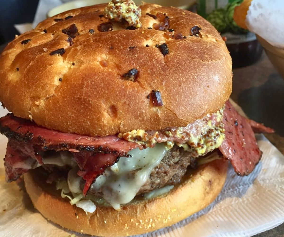 Pastrami Burger at Stella's Bar and Grill in Bellevue, Nebraska