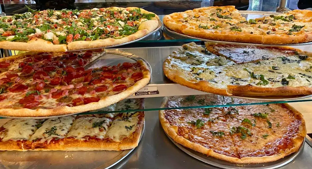 various pizzas at Pasquale's Neighborhood Pizzeria in Rochester, MN