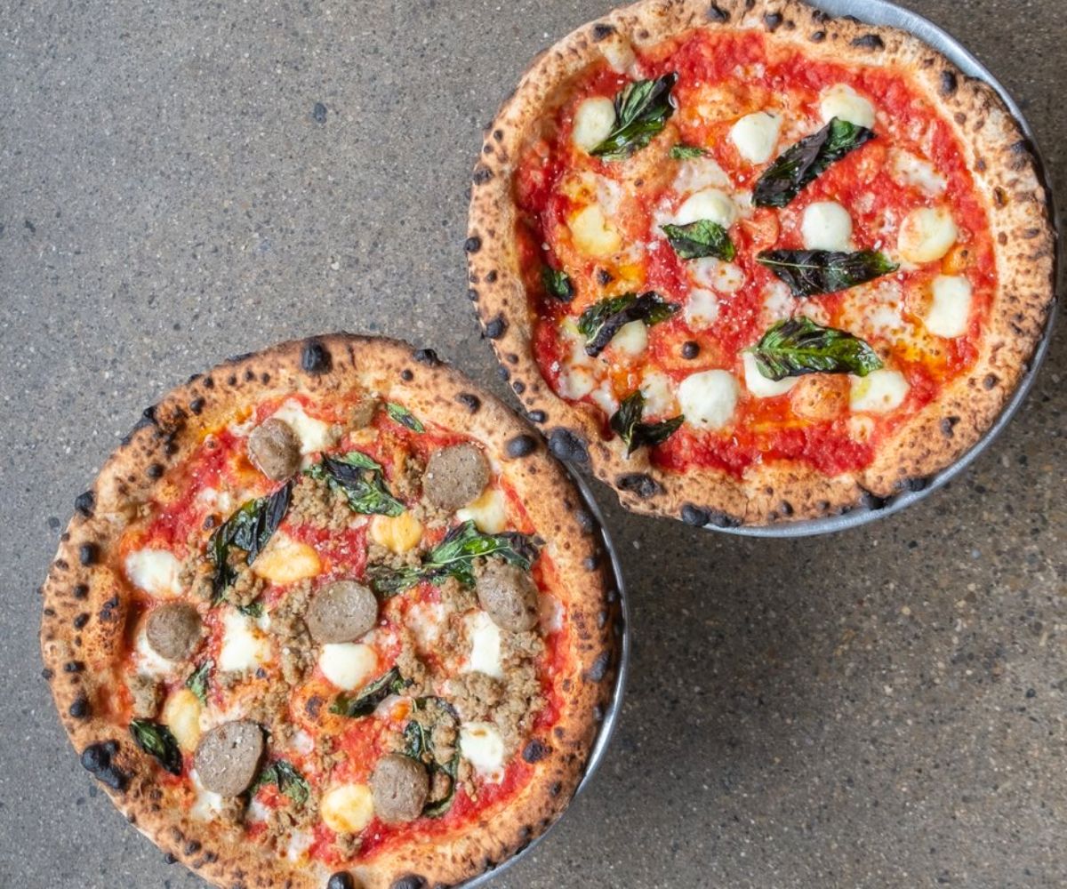 pizzas at Old Scratch Pizza in Dayton, Ohio