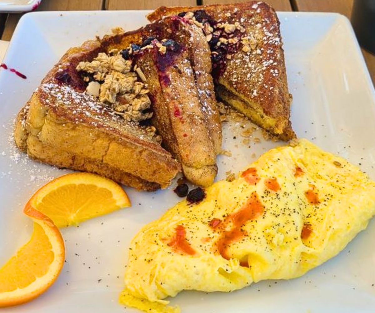 Huckleberry Crunch French Toast at The Tower Grill in Nampa, ID