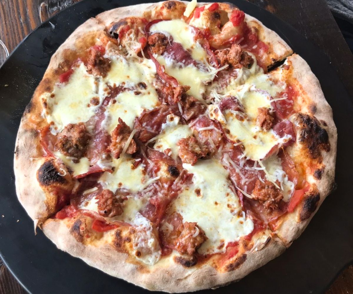 Marto's Meat Pizza at Marto Brewing Co in Sioux City, Iowa