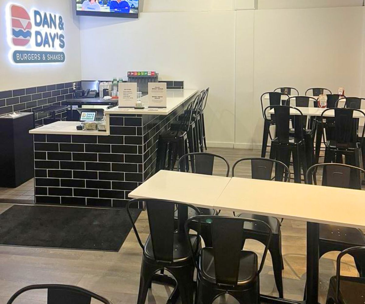 interior of Dan & Day's Burgers & Shakes in Montclair, New Jersey