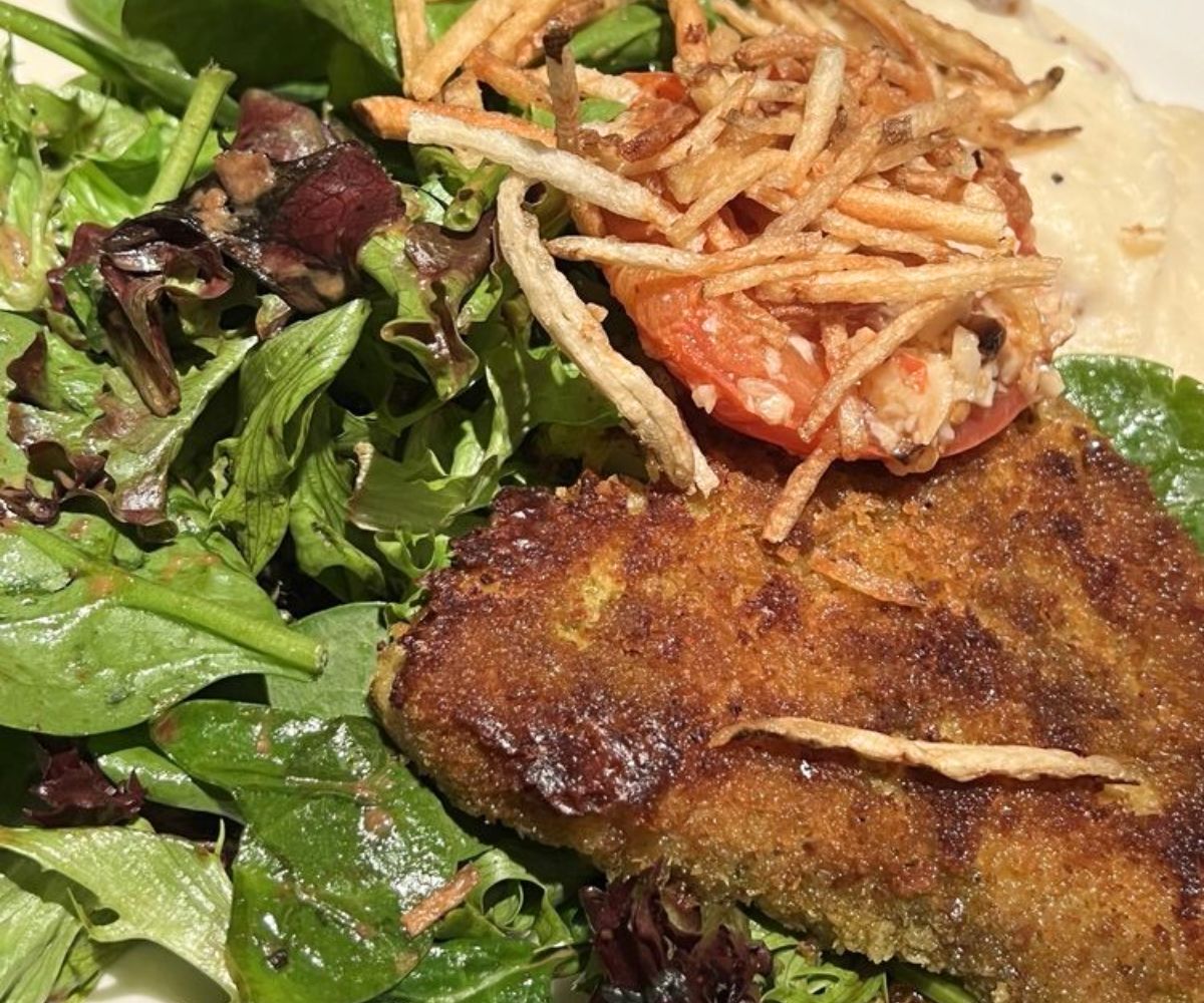 Herb Crusted Alaska Halibut at Glacier BrewHouse in Anchorage, Alaska