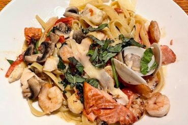 Seafood Fettuccine at Glacier BrewHouse in Anchorage, Alaska