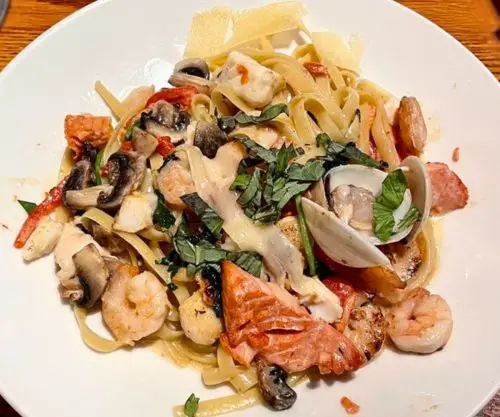 Seafood Fettuccine at Glacier BrewHouse in Anchorage, Alaska