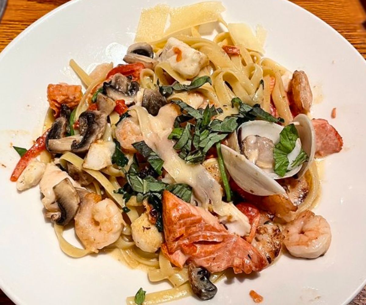 Seafood Fettuccine at Glacier BrewHouse in Anchorage, Alaska