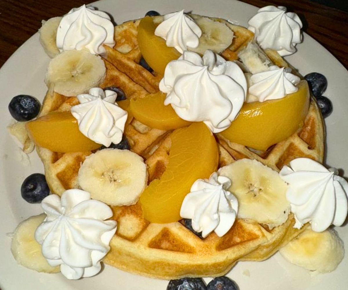 Fruit-Topped Waffle at Calico County Restaurant in Fort Smith, Arkansas