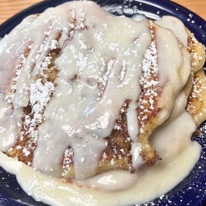 Cinnamon Roll Pancakes at Darcy's Cafe in Grand Forks, North Dakota