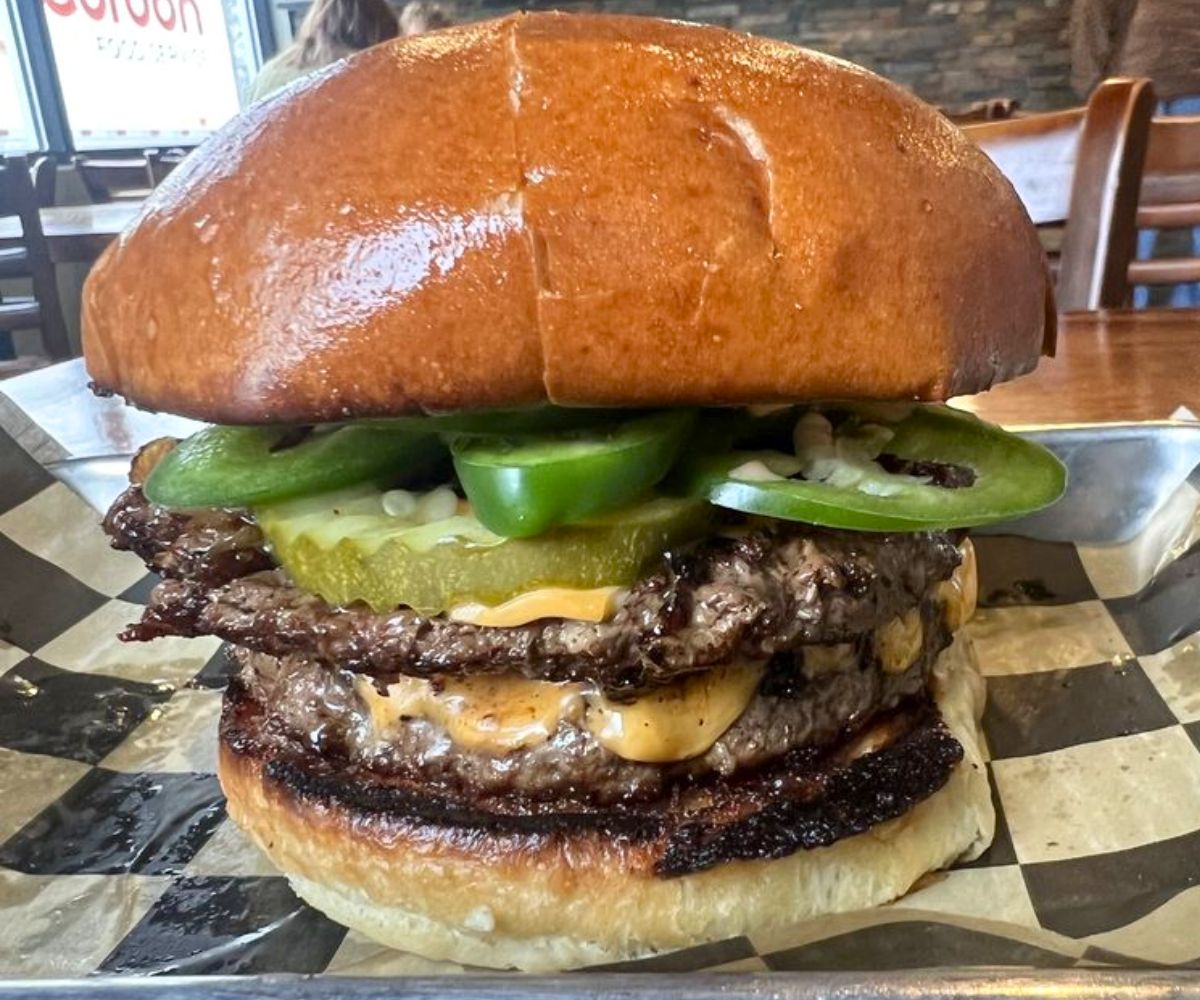 double burger at The Hungry Bull in Plainville, Connecticut