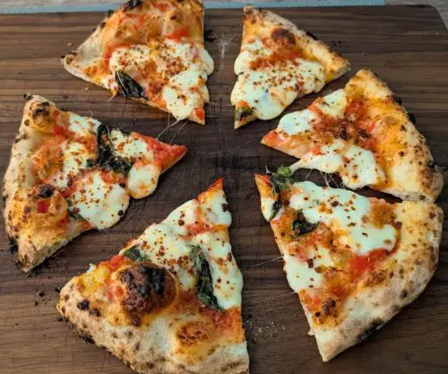 margherita pizza at jays artisan pizza in buffalo, new york