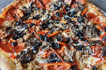 Pizza in Lassen Ale Works Boardroom in Susanville, CA