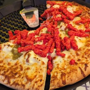 Hot Cheetos Specialty Pizza at Totally 80's Pizza in Fort Collins, CO