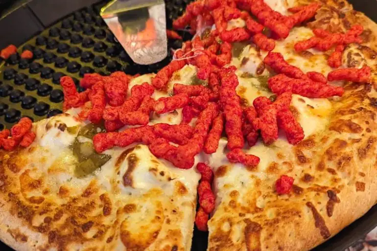 Hot Cheetos Specialty Pizza at Totally 80's Pizza in Fort Collins, CO