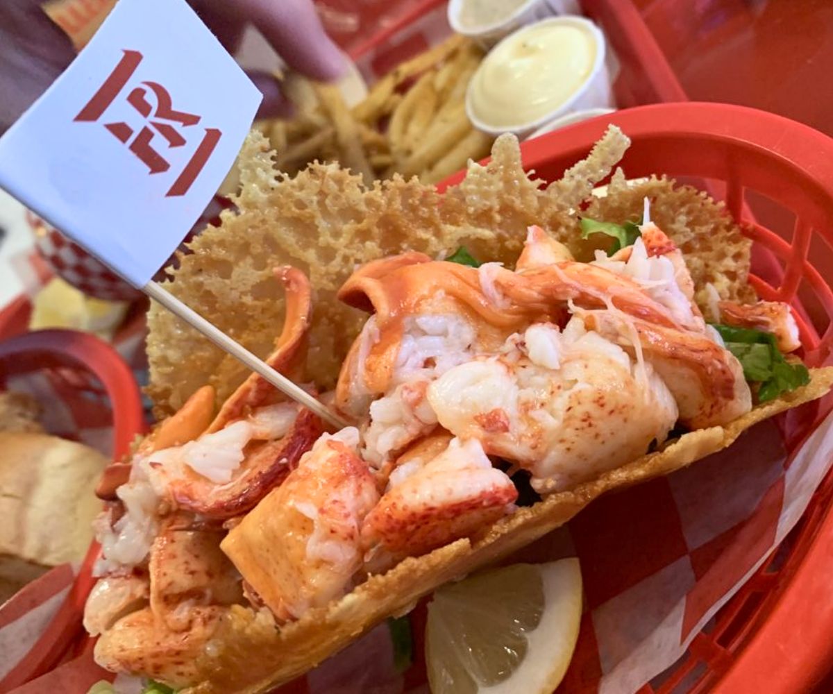 lobster tacos at The Highroller Lobster in Portland, Maine