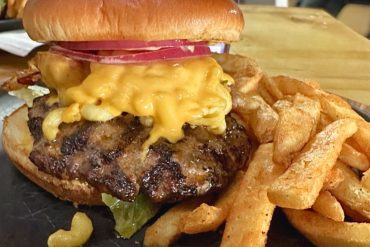 Mac & Cheese Burger at Alaskan Burgers & Brew at Anchorage, AK