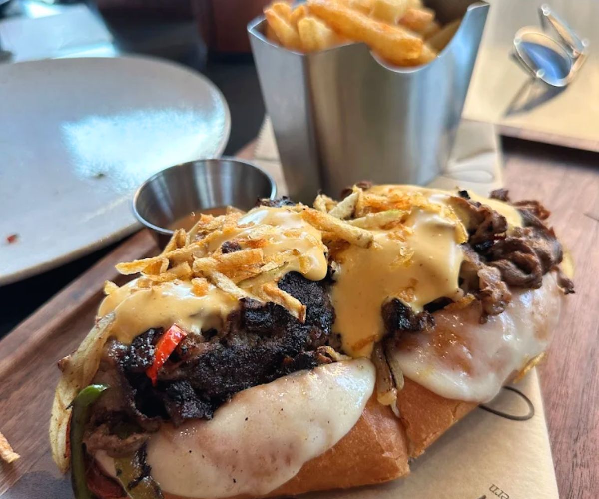 cheese steak at aragon tavern in lincoln, ne