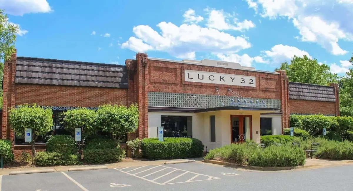 Outside of Lucky 32 Southern Kitchen in Cary, NC