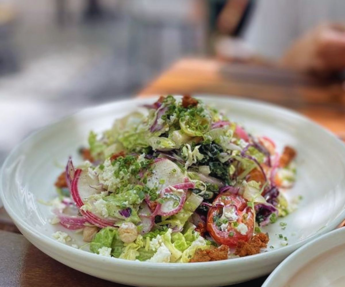 mediterranean salad at heirloom in fresno, california