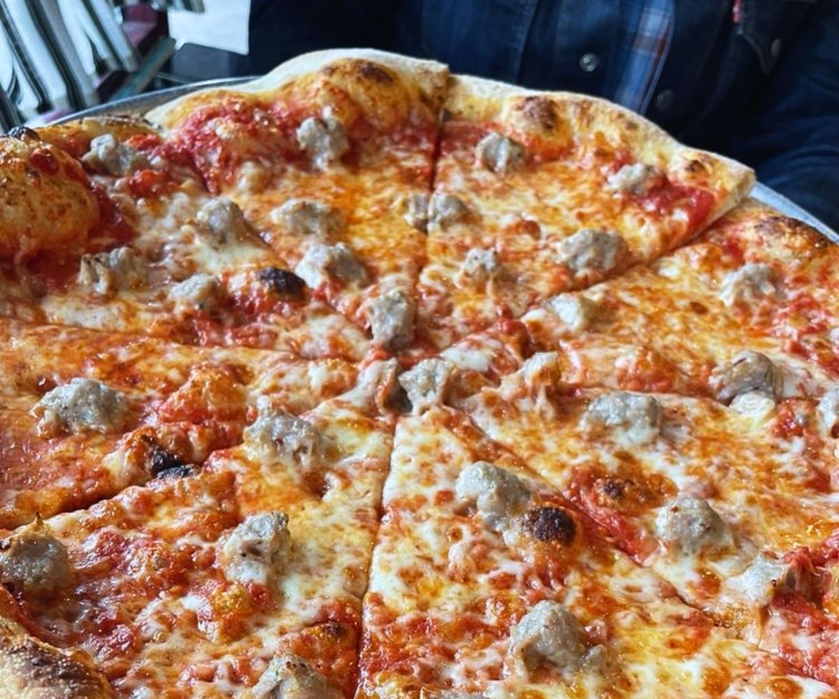 Sausage Pizza at Smiling with Hope Pizza in Reno, Nevada