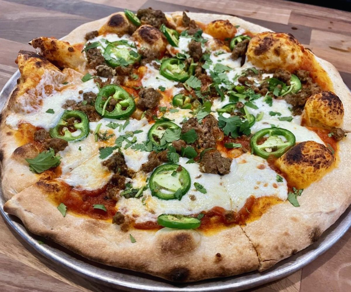 Fire and Brimstone Pizza at Fire & Brimstone in Gilbert, Arizona