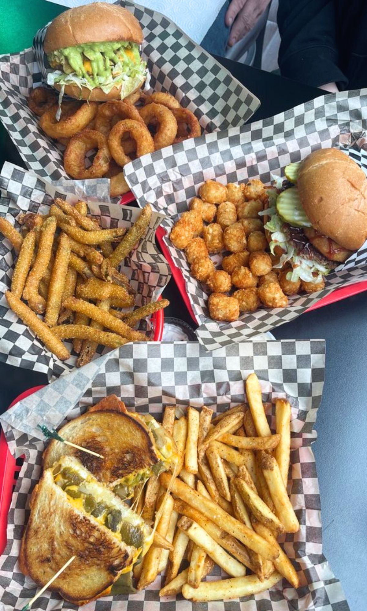 various burgers at portland burgers in portland, or