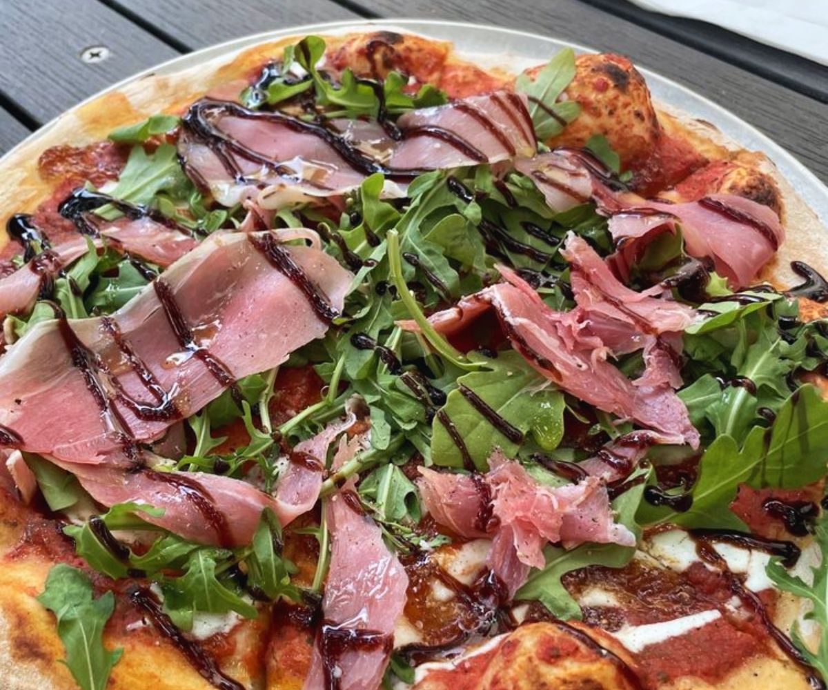 Prosciutto and Fig Pizza at Fire & Brimstone in Gilbert, Arizona