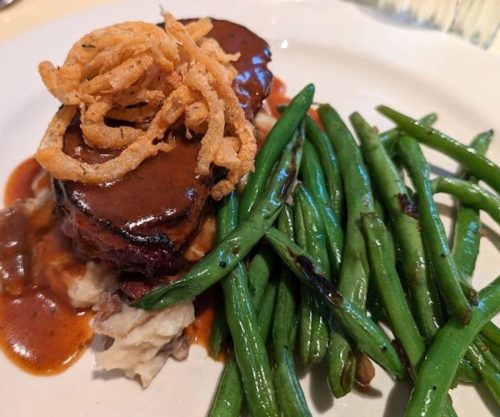 Bacon Wrapped Meatloaf at Lucky 32 Southern Kitchen in Cary, North Carolina