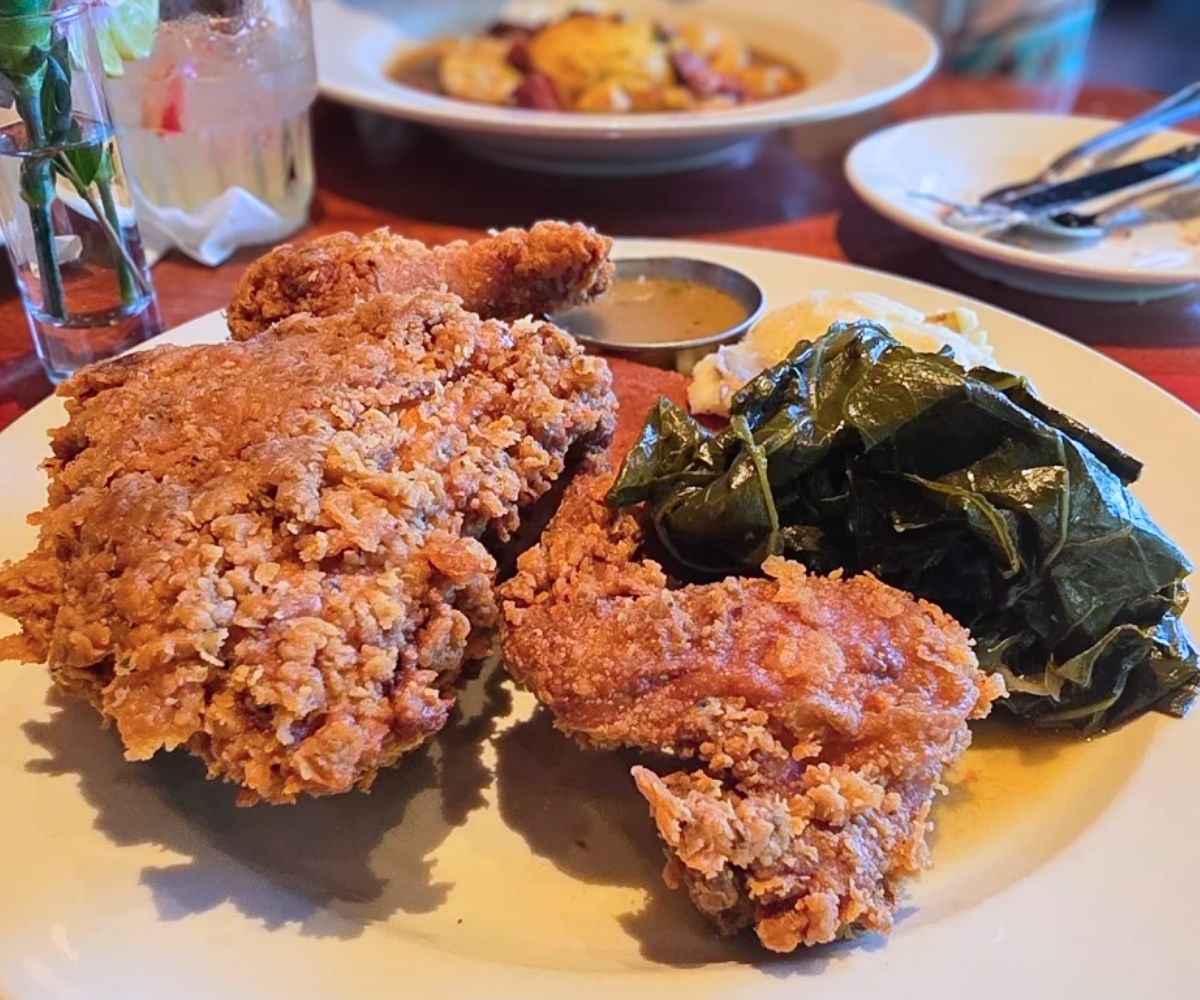 Fried Chicken Skillet at Lucky 32 Southern Kitchen in Cary, NC