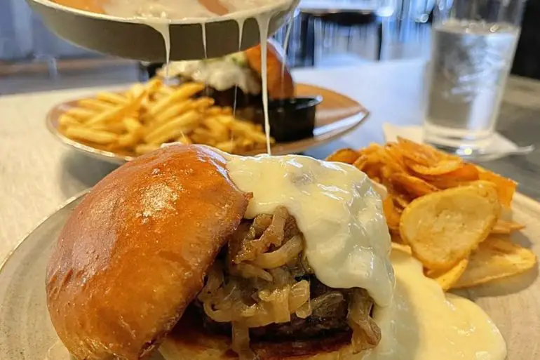 burger at Brood & Barley in North Little Rock, AR