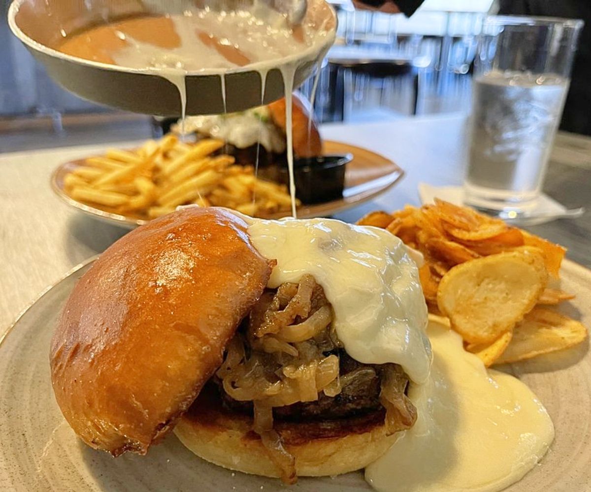 burger at Brood & Barley in North Little Rock, AR