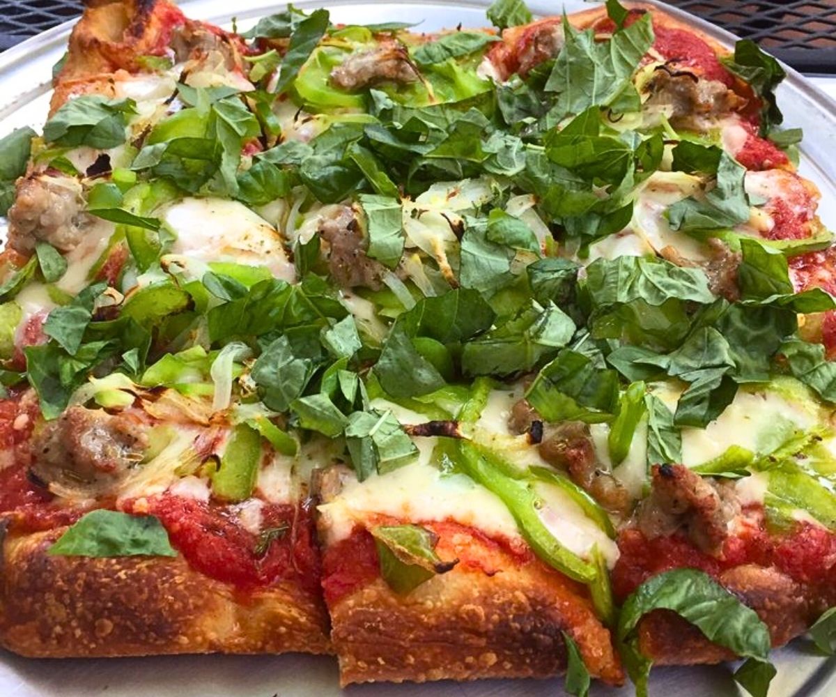 Sicilian-style pizza at Smiling with Hope Pizza in Reno, Nevada