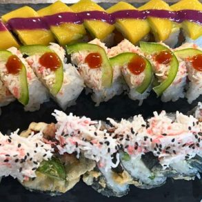 Geisha (top), Samurai (middle), Yokozuna (bottom) sushi rolls at Yonsei in Thornton, CO