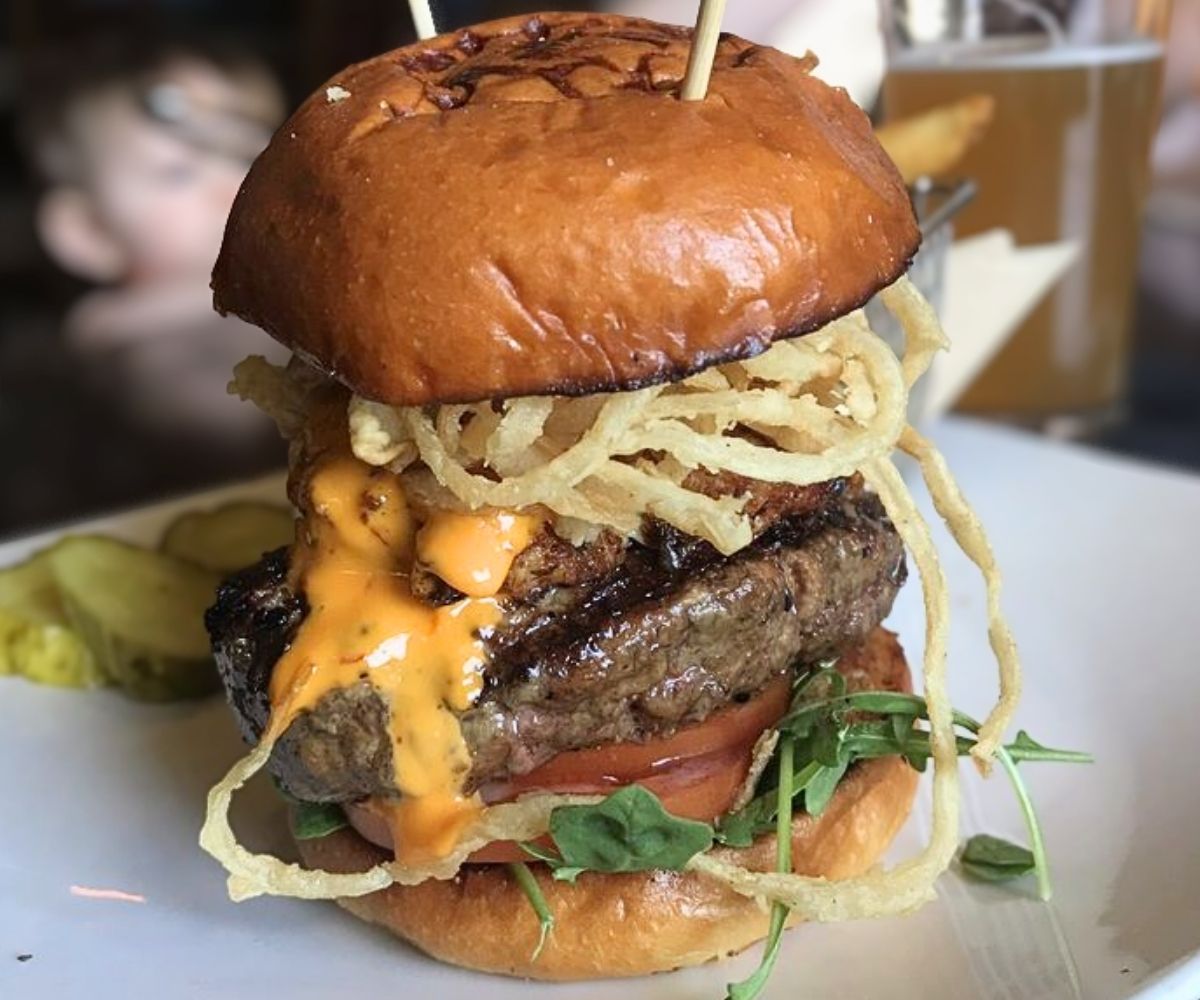Surf n Turf burger at The Griffon Gastropub in Niagara Falls, New York