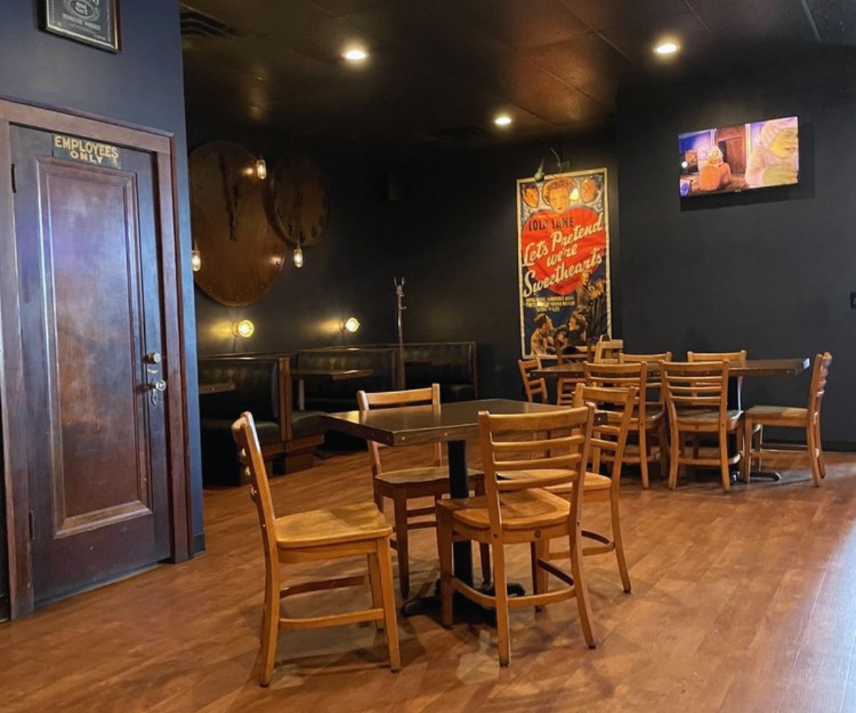 dining area at whiskey and the wolf in toledo, oh