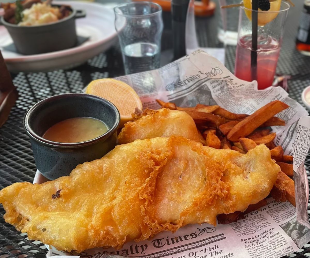 Fish and Chips at The Poppy and Parliament in Huntsville, Alabama
