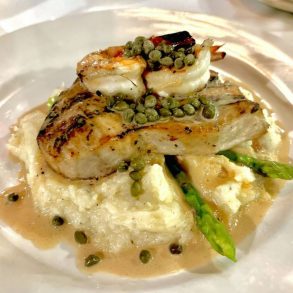 swordfish special at j&j seafood bar and grill in delray beach, florida