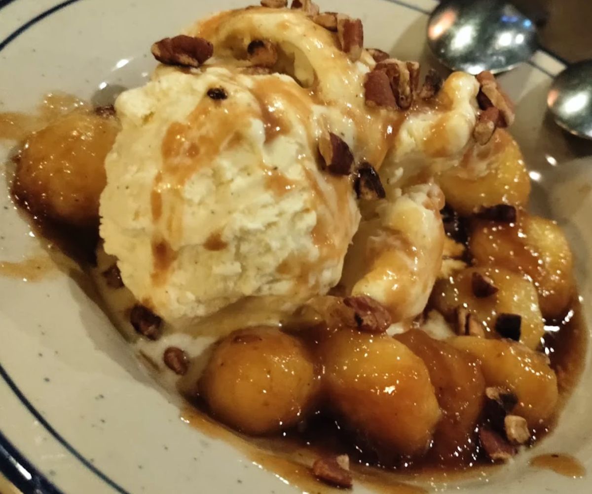 banana foster at whiskey and the wolf in toledo, ohio