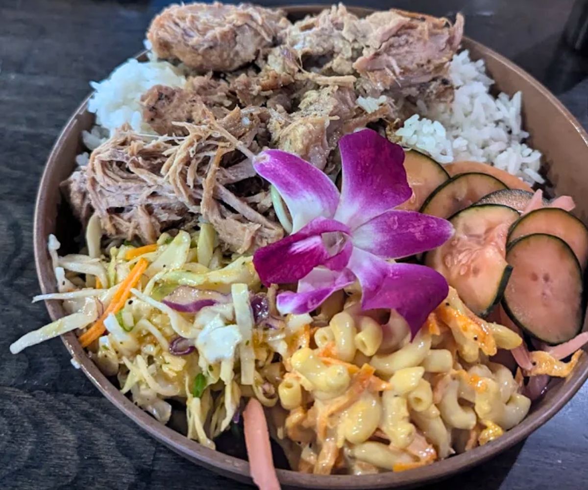 Kalua Pork Island Plate at Cranky Sam in Missoula, Montana