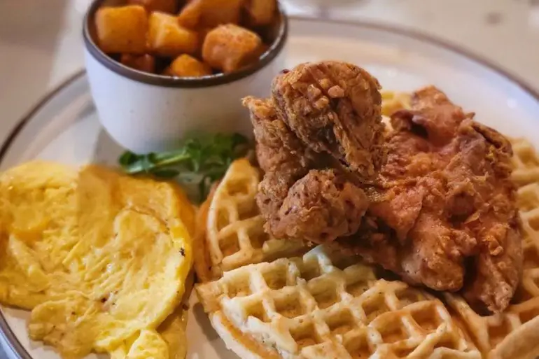 chicken and waffles at The Bird in Norfolk, VA