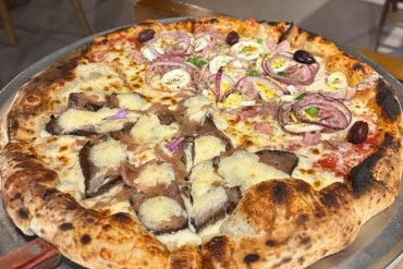 Half filet mignon supreme & half portuguese at San Paolo Pizzeria in Honolulu, HI